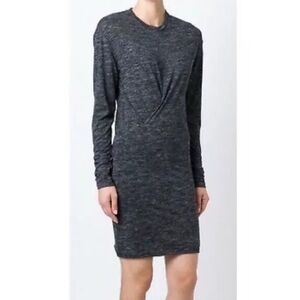 Isabel Marant Etoile Size 2 Heathered Grey Long Sleeve Wilder Twist Dress